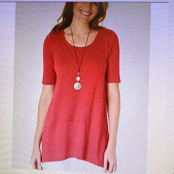 J. Jill Pima-Dipped Hem Tunic in Small Tall - Picture 6 of 6